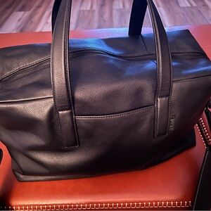 NWOT AWAY Black Leather Travel Bag
